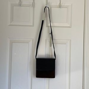 Adrienne Vittadini brown sued/leather purse